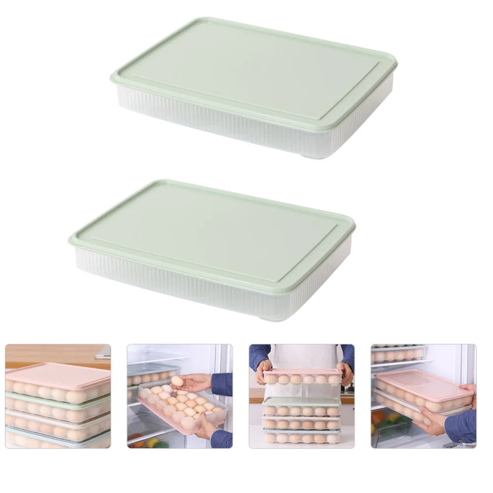 2Pcs Household Egg Storage Box Egg Storage Case Household Egg Container