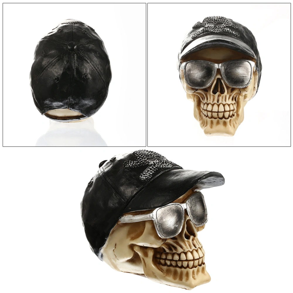 Simulation Resin Skull Halloween Skull Props Decoration Collectible Skull Gift Desktop Figurine Party Supplies Black