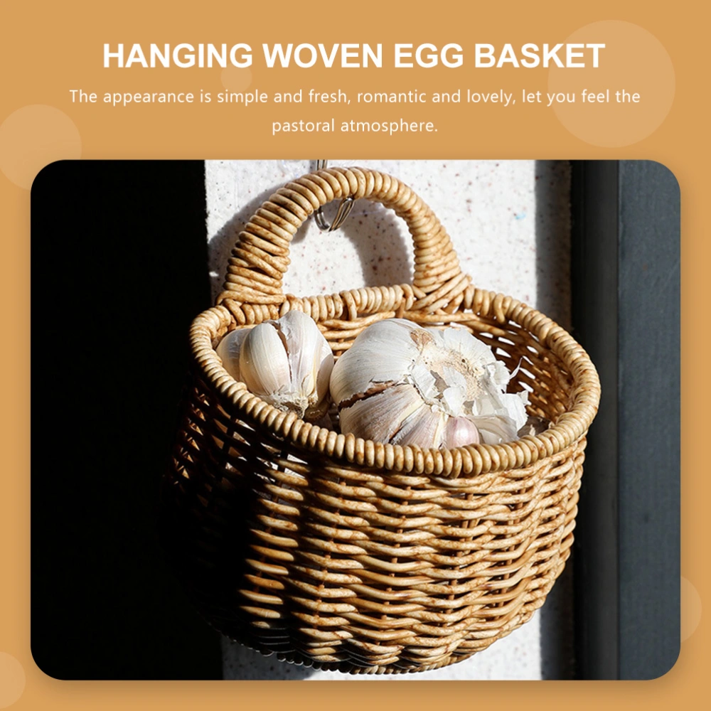 Decorative Garlic Basket Woven Storage Basket Ginger Storage Container for Home