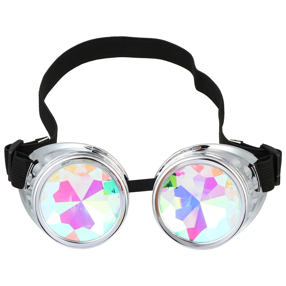 Kaleidoscope Steampunk Rave Glasses Goggles Rainbow Crystal Lens Costume Props