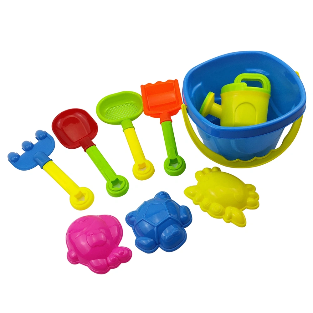 1 Set of 9Pcs Portable Beach Toy Mini Sand Dredging Toy Beach Bucket Toy for Boys Girls (Assorted Color)