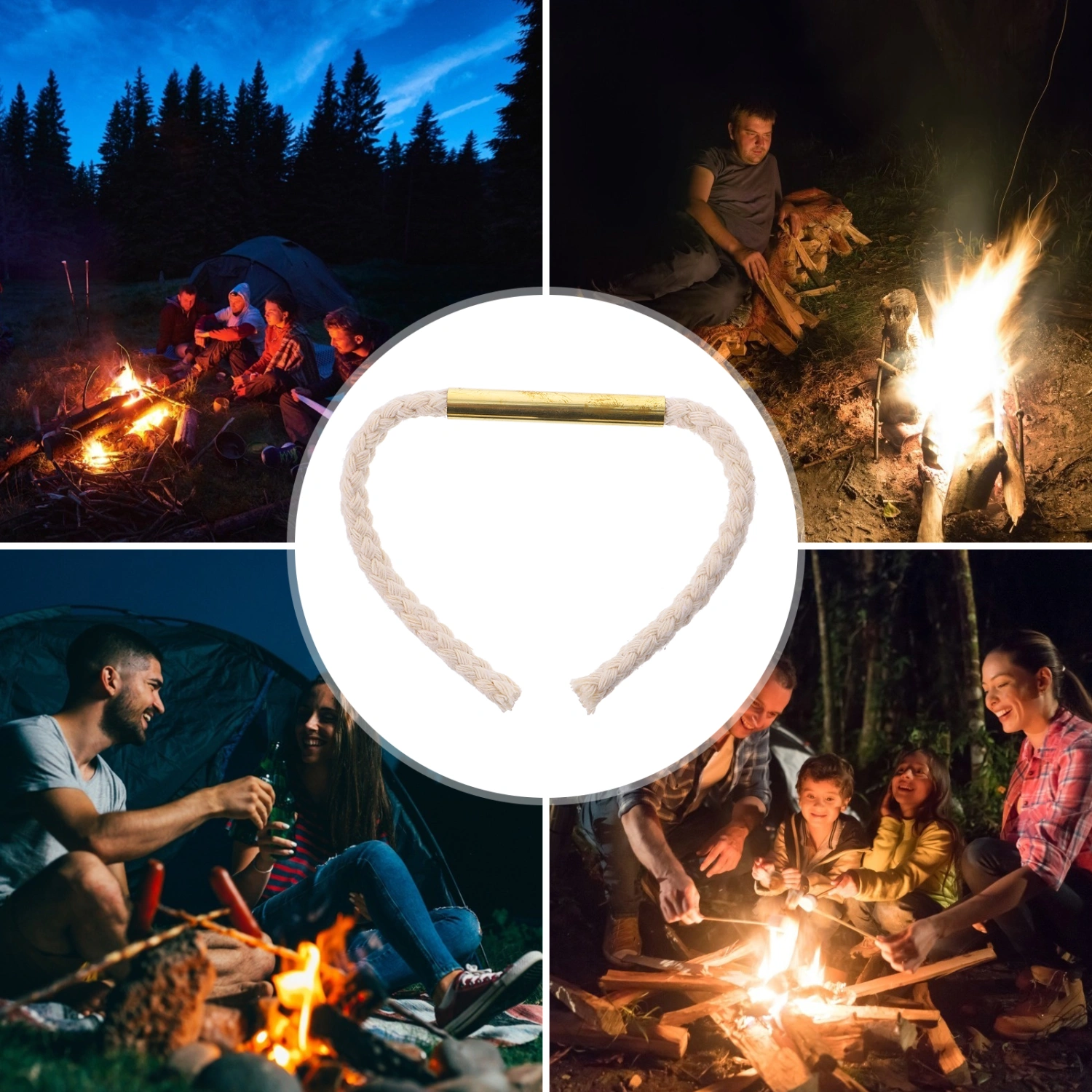 Outdoor Survival Wick Hemp Cord Lighter Hemp Tinder Fire Starters Tinder Rope