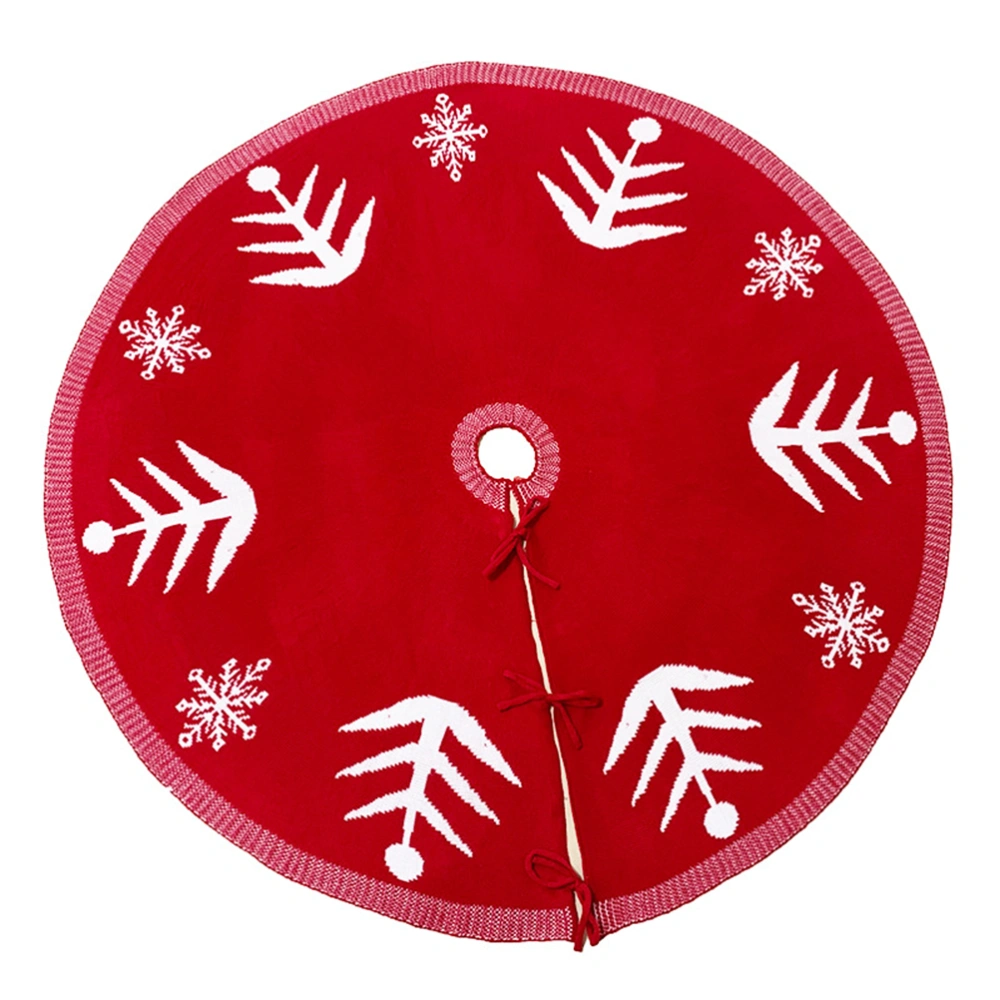 1pc Christmas Decoration Kniting Snowflake Christmas Tree Skirts (Red)