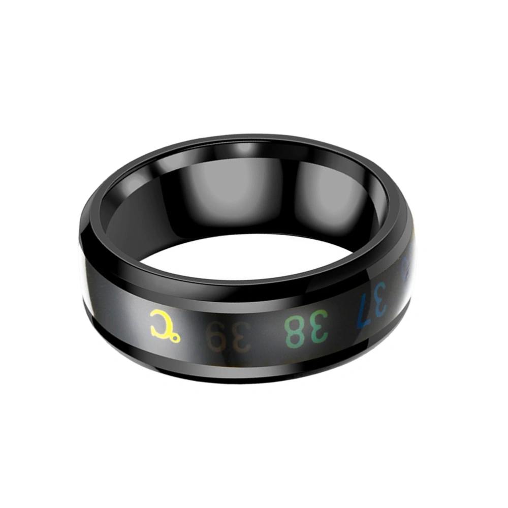 1pc Smart Temperature Titanium Steel Ring Couple Number Color Change Ring Hand Jewelry Size No.8