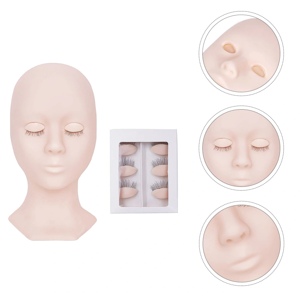 1 Set of Eyelash Extension Practice Mannequin Head Mannequin Head Mold (Pink)