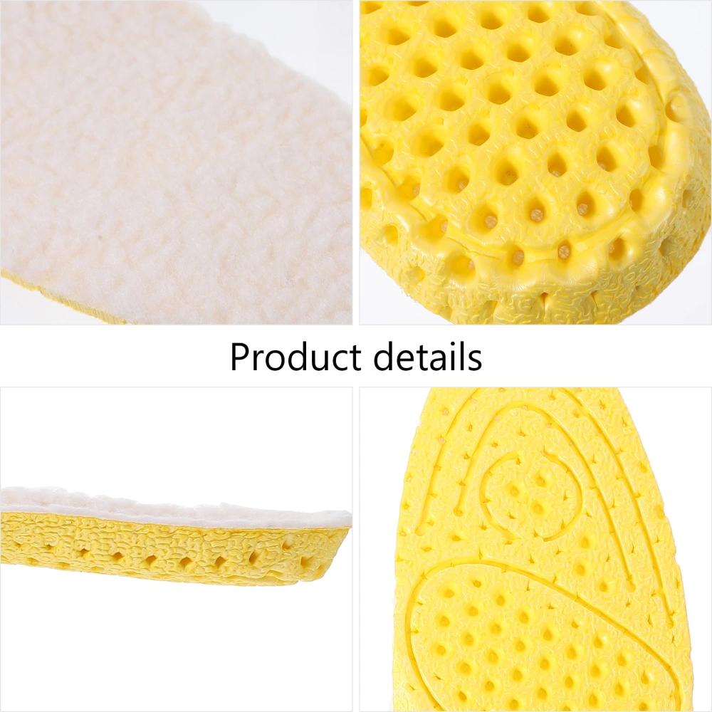 1 Pair Warm Wool Insoles Winter Shoe Cushion Comfortable Thickened Insoles