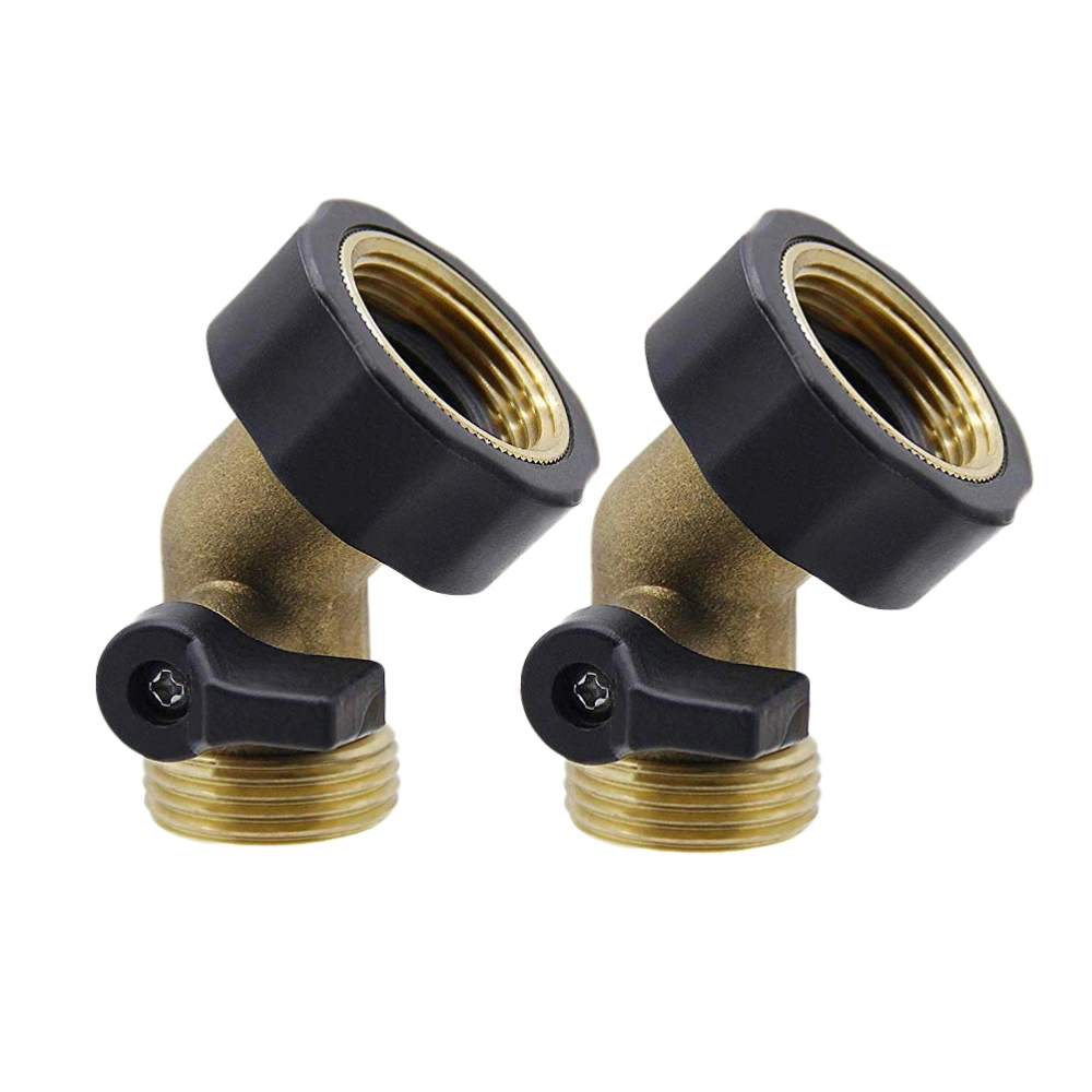 Bending Heavy Duty Brass Garden Hose Connector with Shut Off Brass Water Hose Parts with Comfort Grip to Control Water Flow with EU Plug