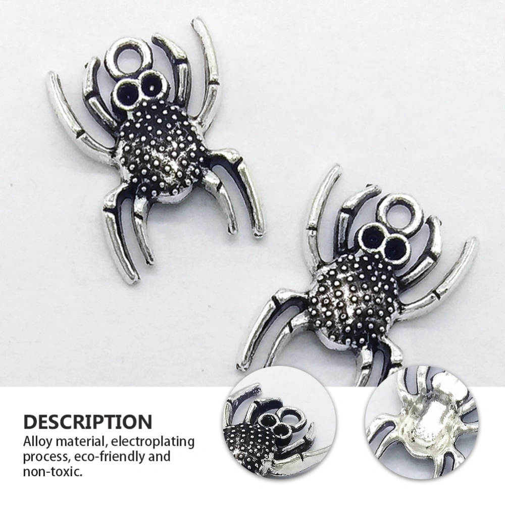 1 Set 50 Pcs 19mm Halloween Pendant Necklace Decoration Alloy Spider Pendant