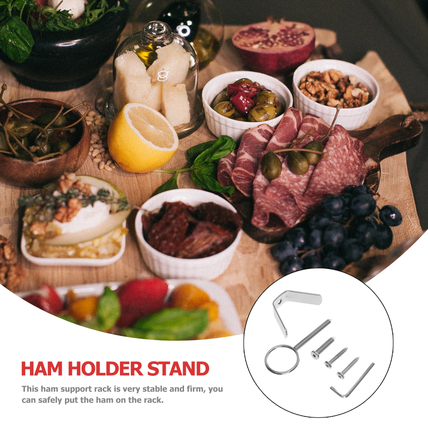 1 Set Useful Ham Fixing Holder Durable Household Iron Spanish Ham Holder Rack