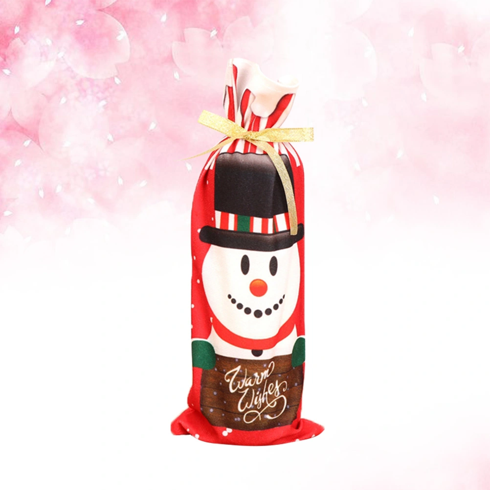Champagne Wine Bottle Cover Home Party Table Decorations Christmas Decoration (Snowman)