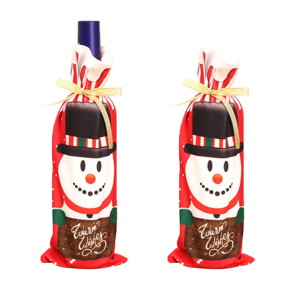 Champagne Wine Bottle Cover Home Party Table Decorations Christmas Decoration (Snowman)