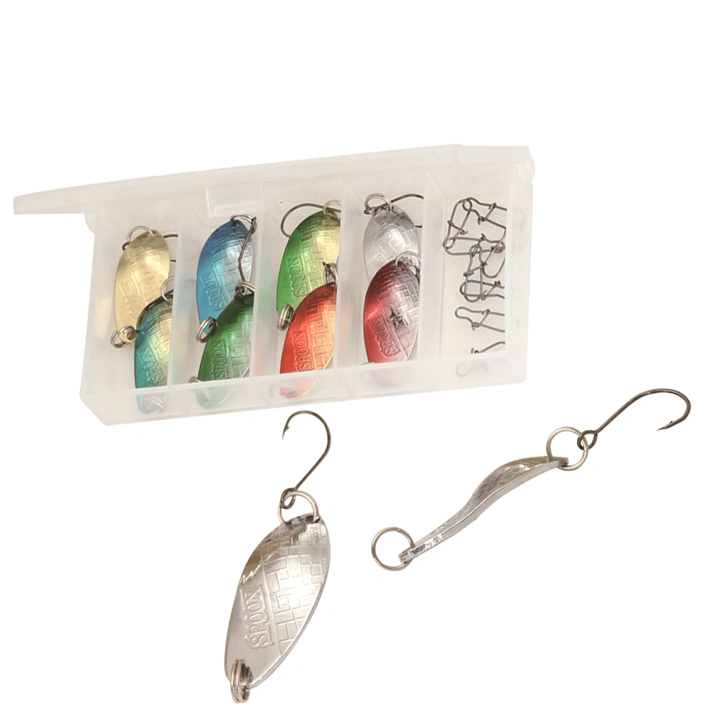 Spoon Fishing Lures Baits Set Metal Lure Kit Artificial Hard Bait Salmon Bass Fishing Lures with Box Fishing Tackle Accessories (2.5g)