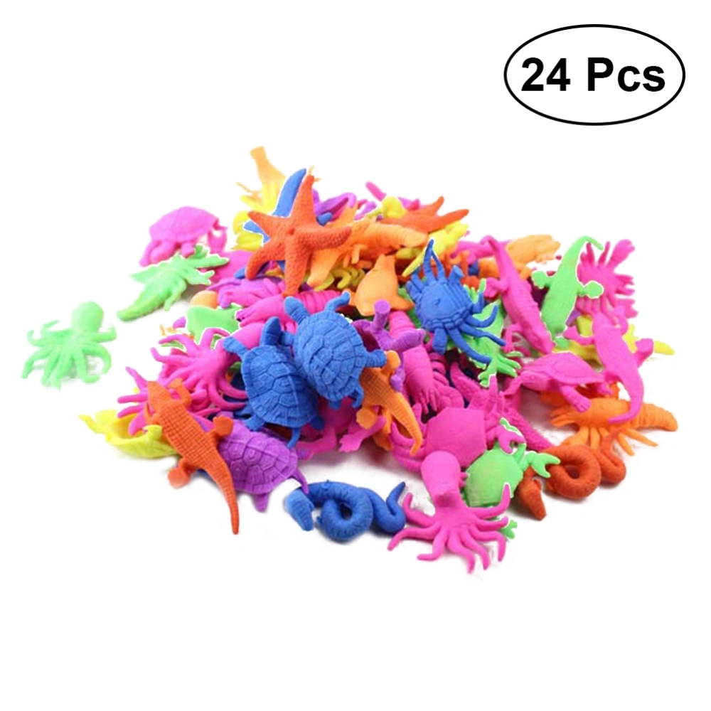 24pcs Dinosaur Marine Animals Shaped Toys Wate Bibulous Grow Inflation Toy (Random)