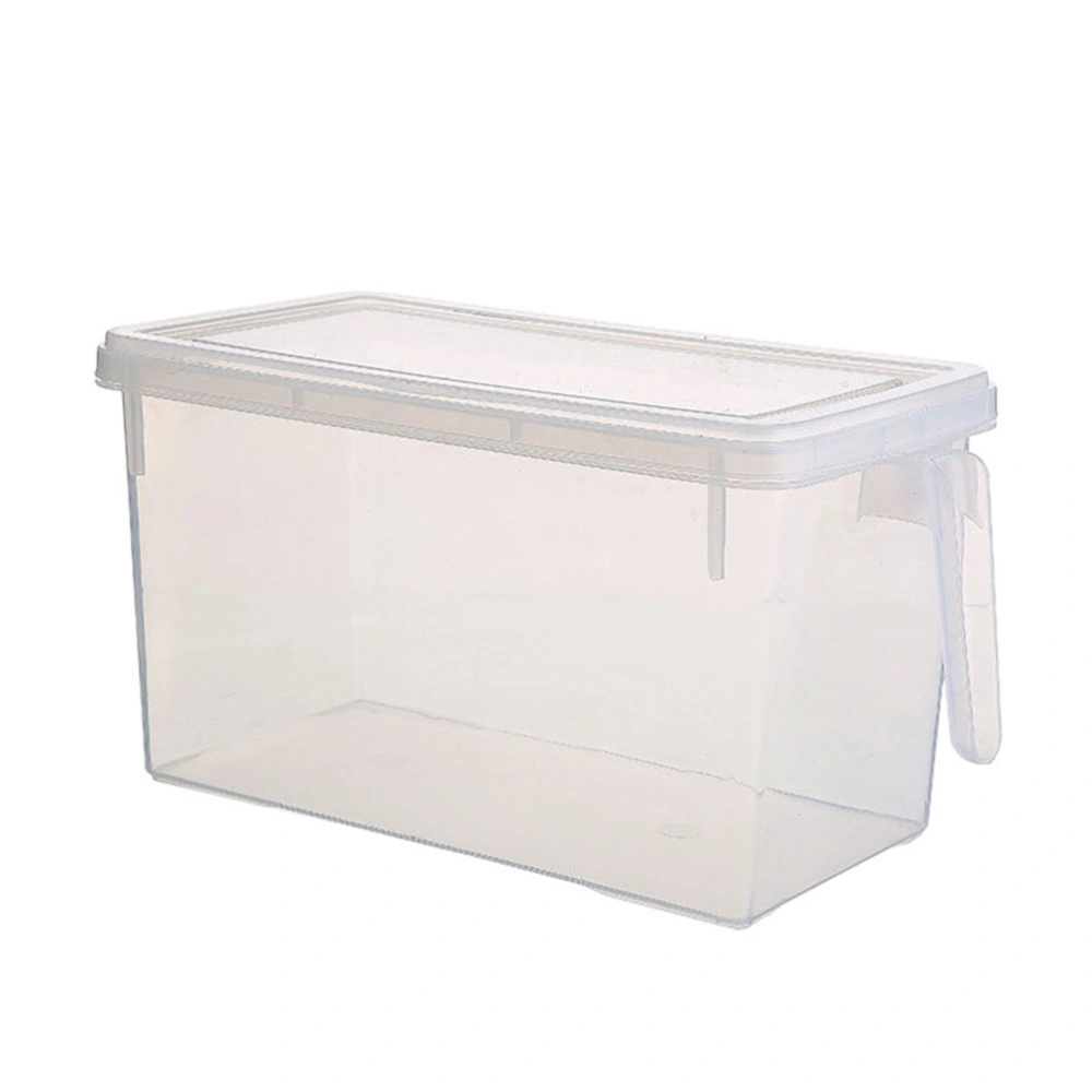 5L Plastic Refrigerator Storage Box with Handle Kitchen Organizer Box Fruit Sealed Storage Chilled Box (Transparent)