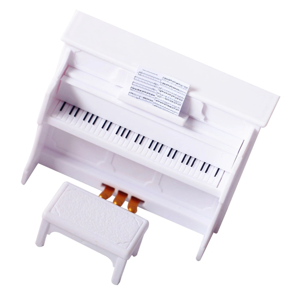 1 Set Mini Upright Piano and Piano Stool Scene Shooting Props Mini House Decor