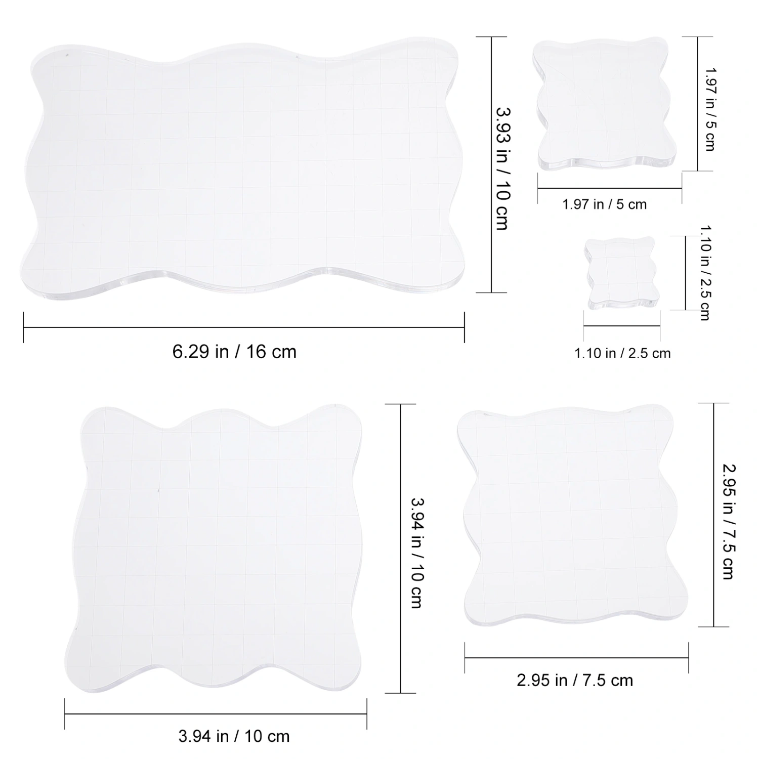 5Pcs Acrylic Stamp Blocks Clear Acrylic Stamping Tools Simple Stamp DIY Supplies