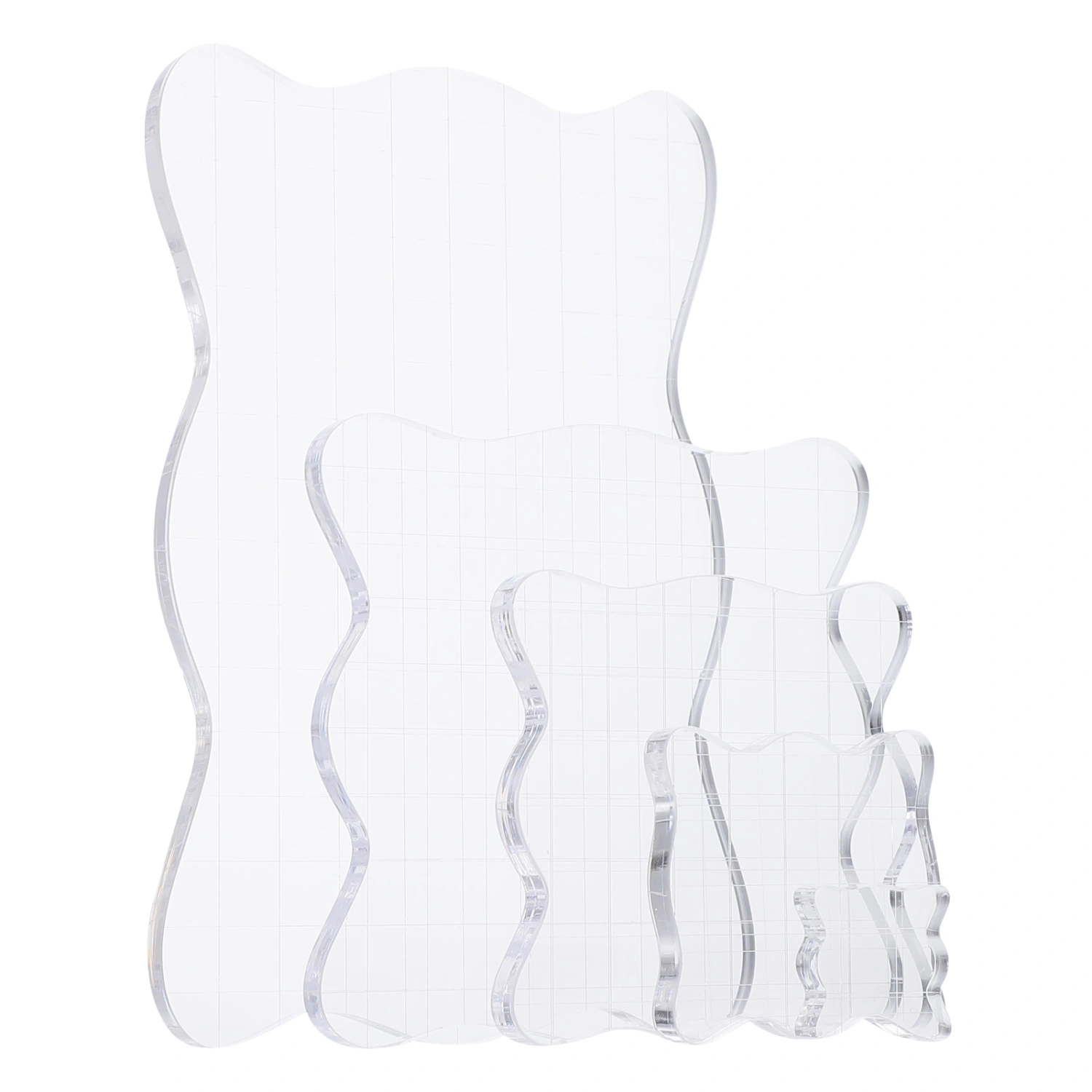 5Pcs Acrylic Stamp Blocks Clear Acrylic Stamping Tools Simple Stamp DIY Supplies