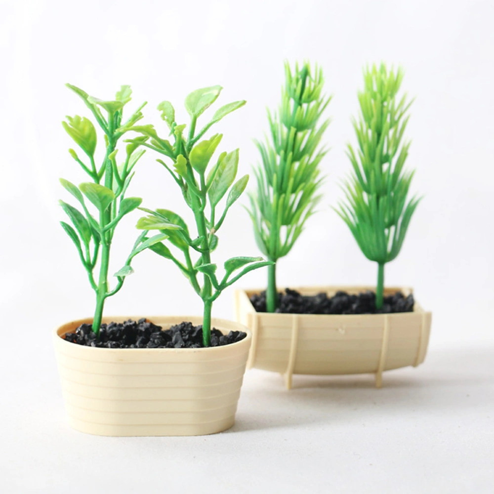 2pcs Dollhouse Potted Plants Miniature Dollhouse Accessories Dollhouse Decors