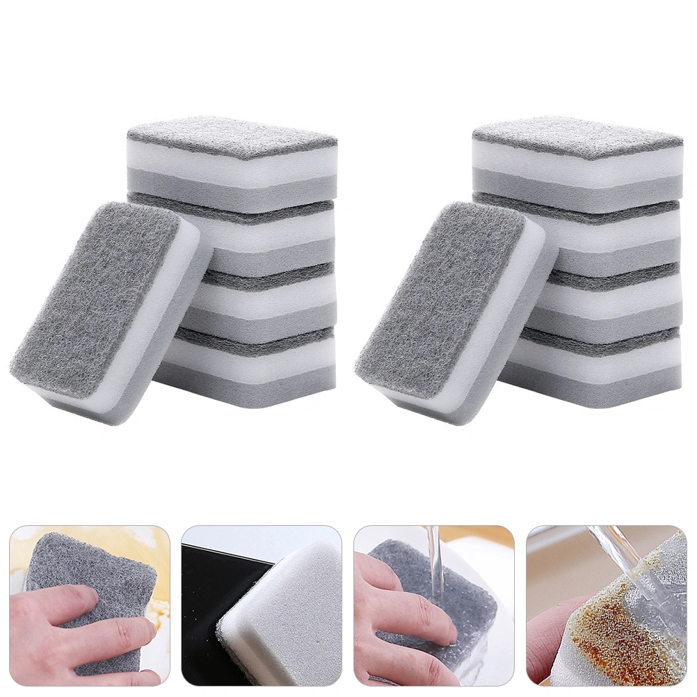 10pcs Scrubbing Sponges Wiping Sponge Tableware Cleaning Sponge for Home Kitchen