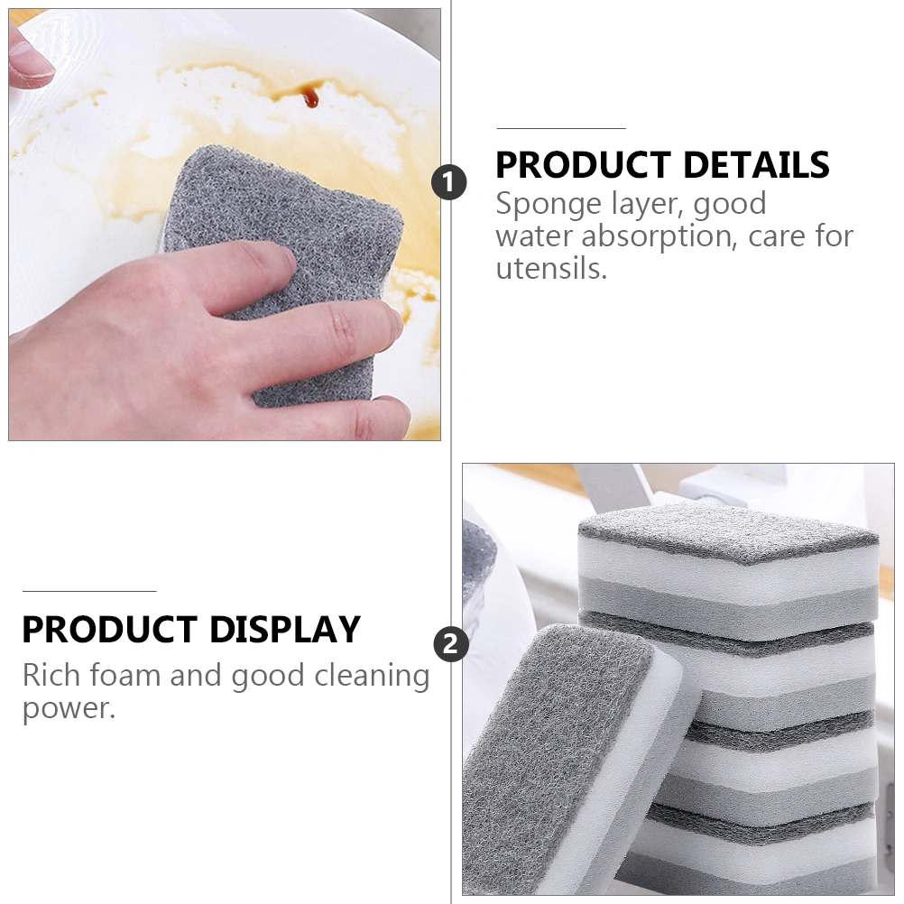 10pcs Scrubbing Sponges Wiping Sponge Tableware Cleaning Sponge for Home Kitchen