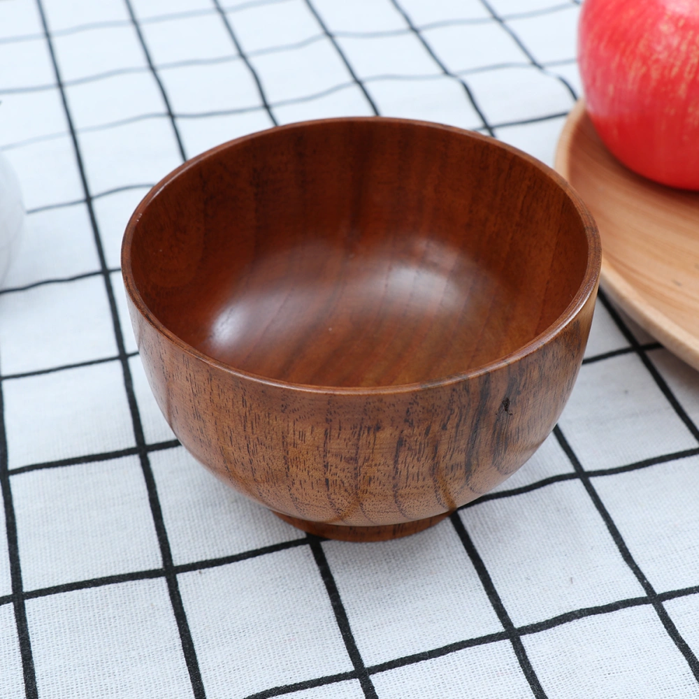 Wooden Fruit Salad Bowl Wood Rice Bowls Vegetable Seasoning Container for Restaurant Home (Small Size)