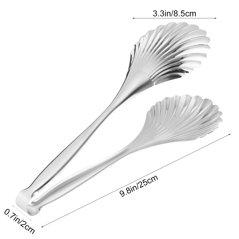 Multifunction Food Tong Stainless Steel Chicken Wing Clip Serving Tongs for Steak Bread Roast(Shell Clip)