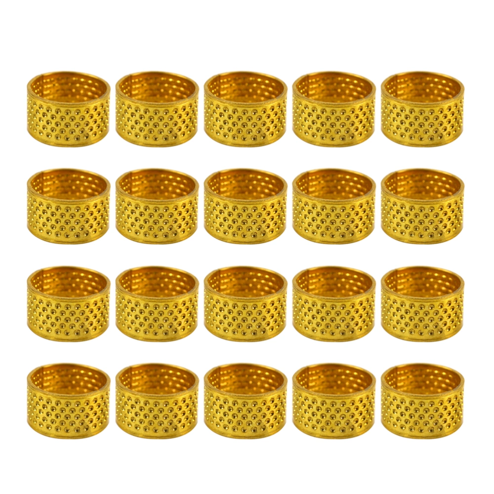 20pcs Sewing Thimble Finger Protector Shield Skid Resistance Thicken DIY Sewing Tools (Golden)