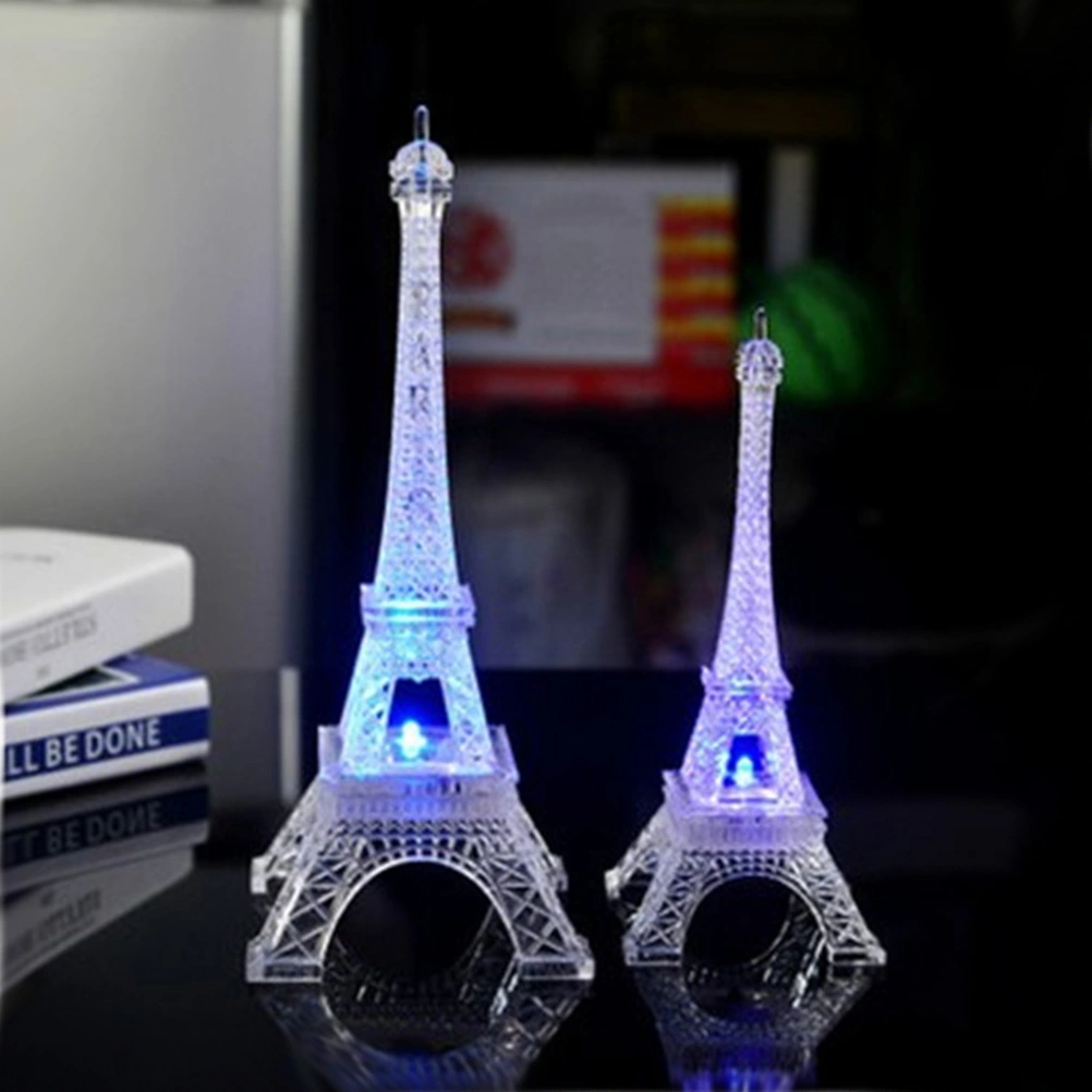 Acrylic Eiffel Tower Flashing LED Colorful Night Light Romantic Atmosphere Nightlight Desk Lamp
