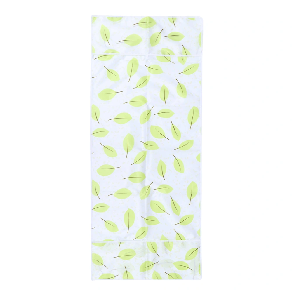 Leaves Pattern Fridge Dust Cover Multi-purpose Refrigerator Cover Waterproof Oil Resistance Dust Proof Cover with Side Storage Bag (Green) - 55x130cm