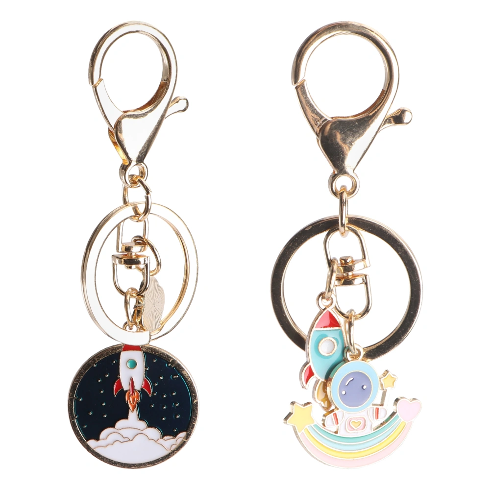 2Pcs Elaborate Key Chains Key Pendants Cartoon Design Key Rings Ornaments