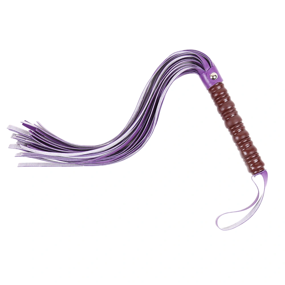 Adult Toy Whip Sexy Bondage Flogger Flirting Leather Whips Slap Spanking Exotic Accessories with Tassel Sex Female Stimulate(Purple)