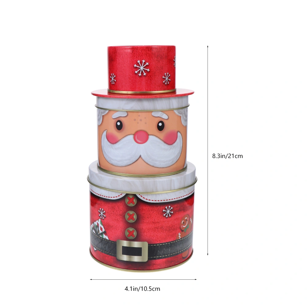 1Pc Christmas Candy Box with Three Layers Creative Tinplate Candy Gift Box