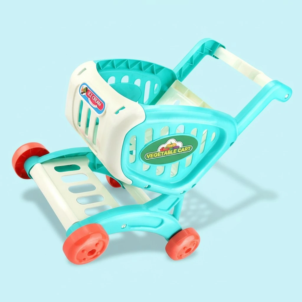 1Pc Kids Mini Supermarket Cart Toy Children Simulation Shopping Cart Toy