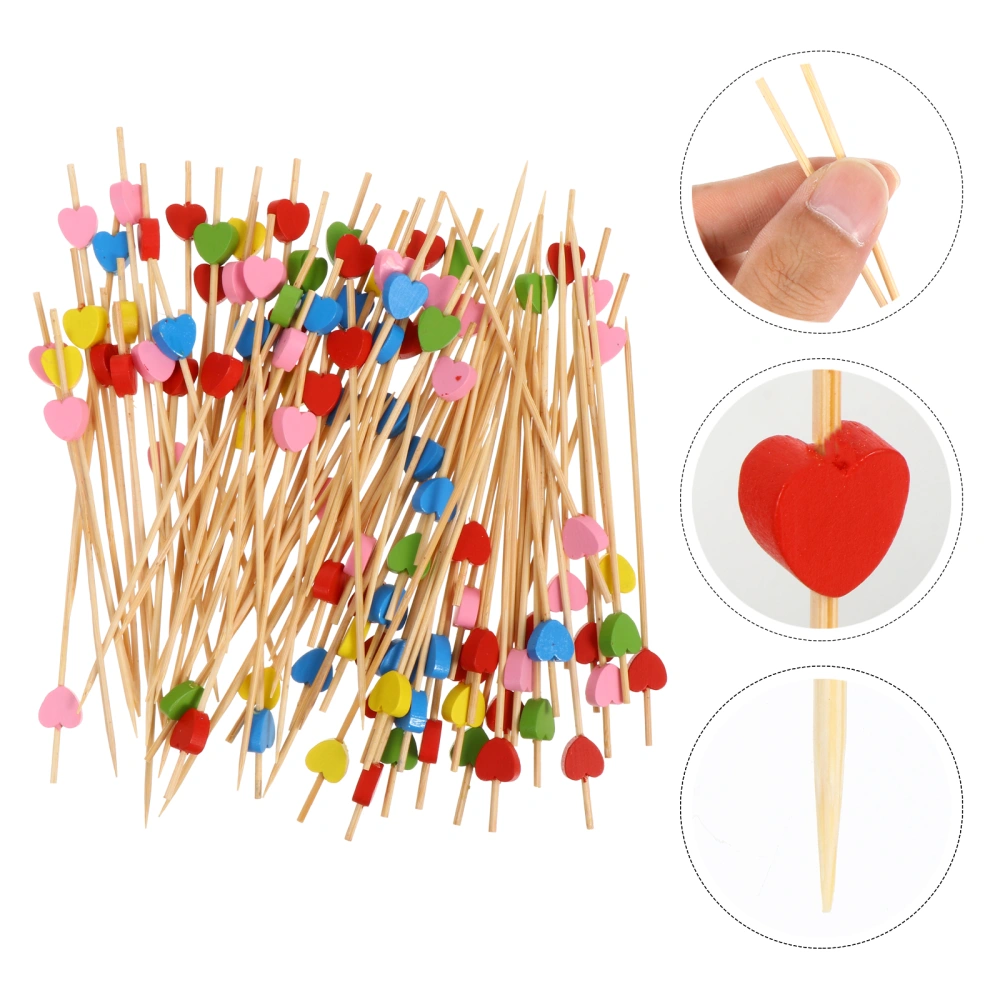 100pcs Cocktail Picks Fruit Stick Appetizer Picks Drink Cupcake Toppers