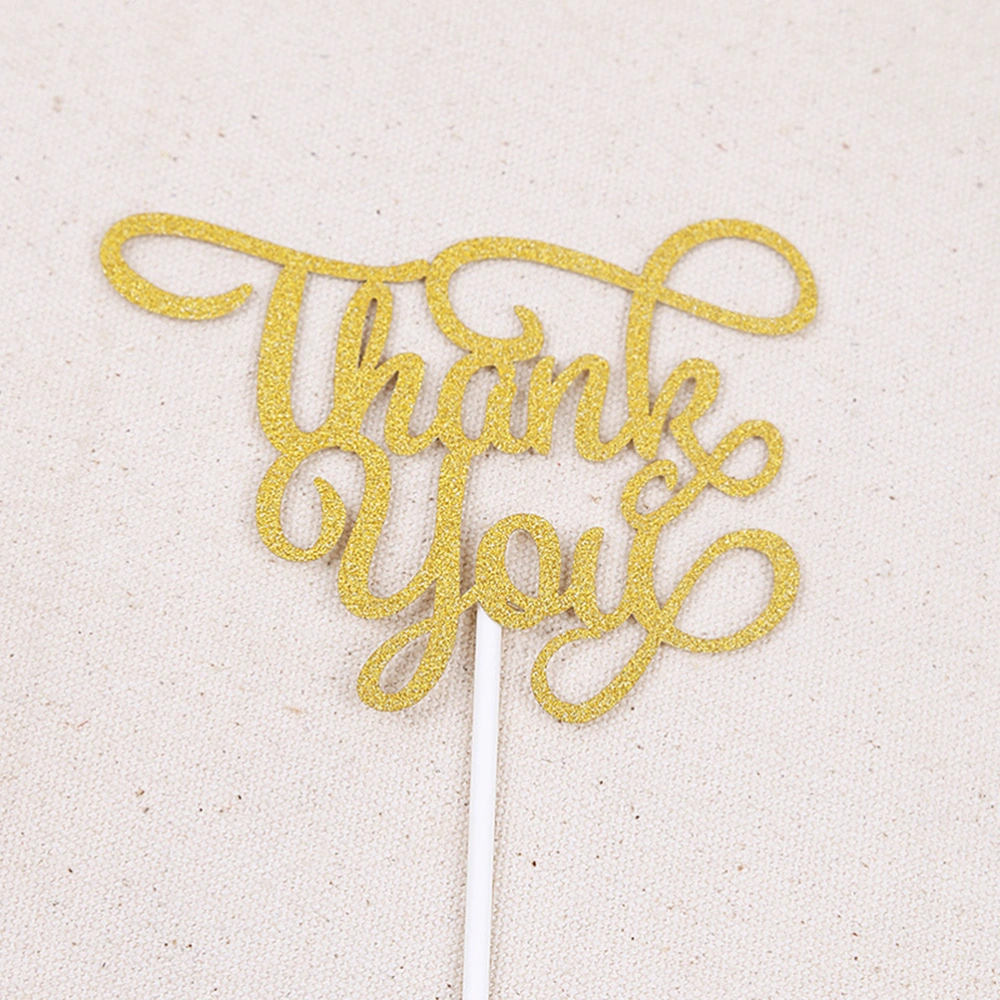 6pcs Thankyou Letters Cake Topper Insert Cake Decorations for Wedding Birthday Party Decor