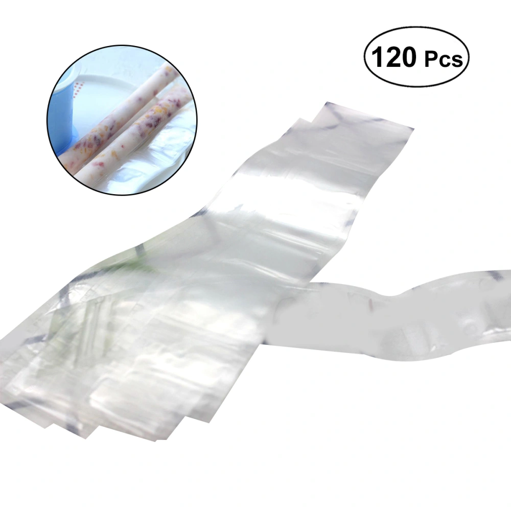 120PCS Disposable Ice Stick Bag Ice Smoothie Bags Ice Popsicle Bags Ice Cream DIY Ice Candy Bags Self Sealing Bags Ice Mold Making Bags