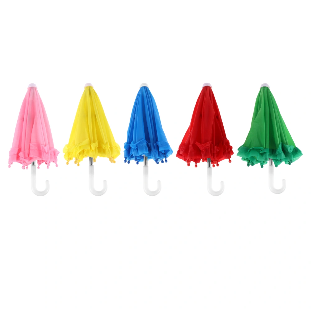 5pcs Mini Lace Umbrella Toys Mini Umbrella DIY Painting Gift Hanging Decorative Props for Kids Child(Random Color)