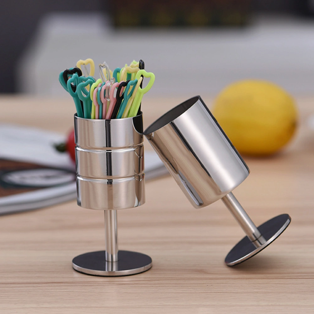 Portable Toothpick Box Reusable Metal Toothpicks Holder Fruit Pick Container Box