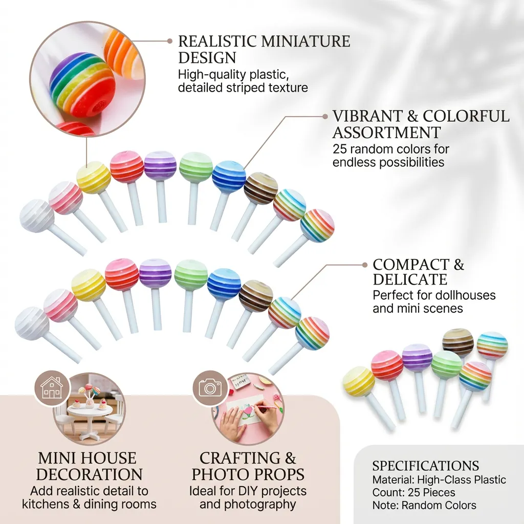 25pcs Mini Lollipops colorful lollipop model decors mini house decorations