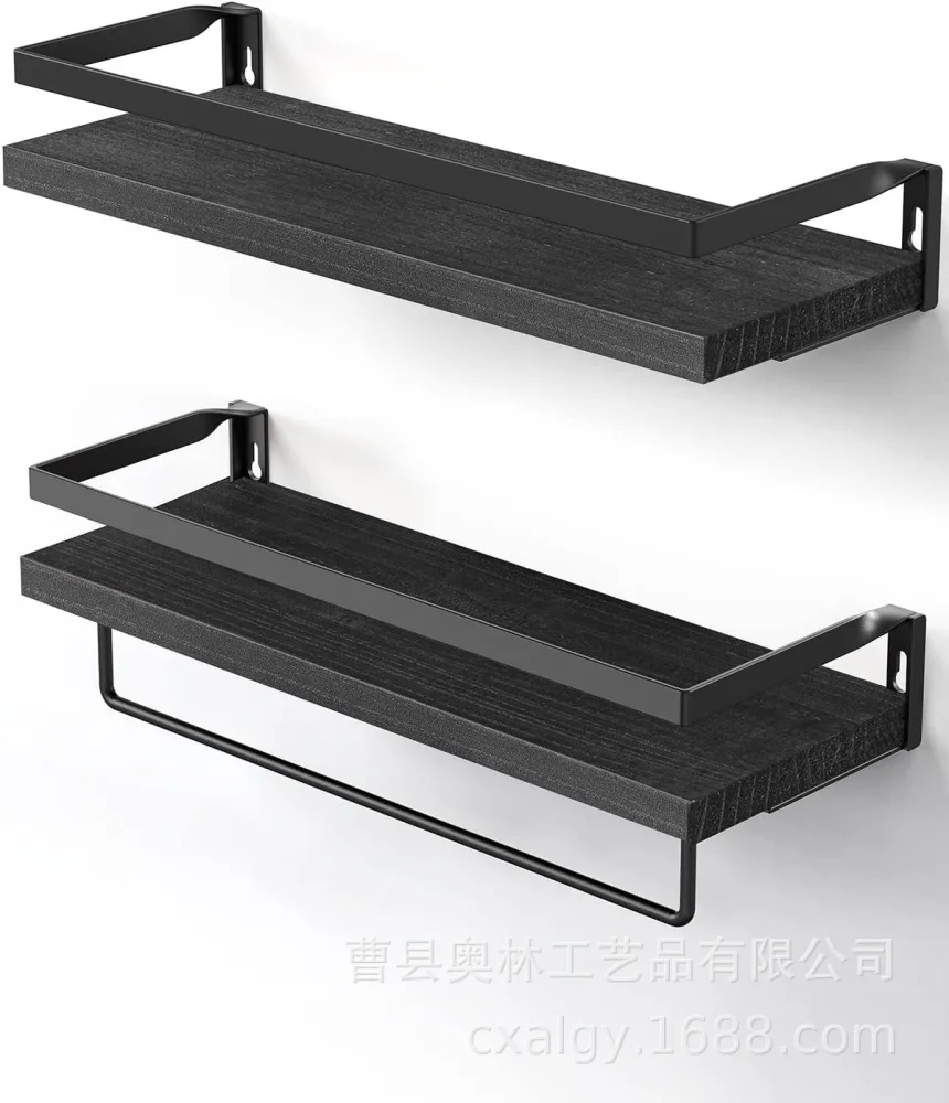 2pcs Modern Wall Hanging Board Hanging Shelf Wood Shelf Wall Mounted Storage Rack