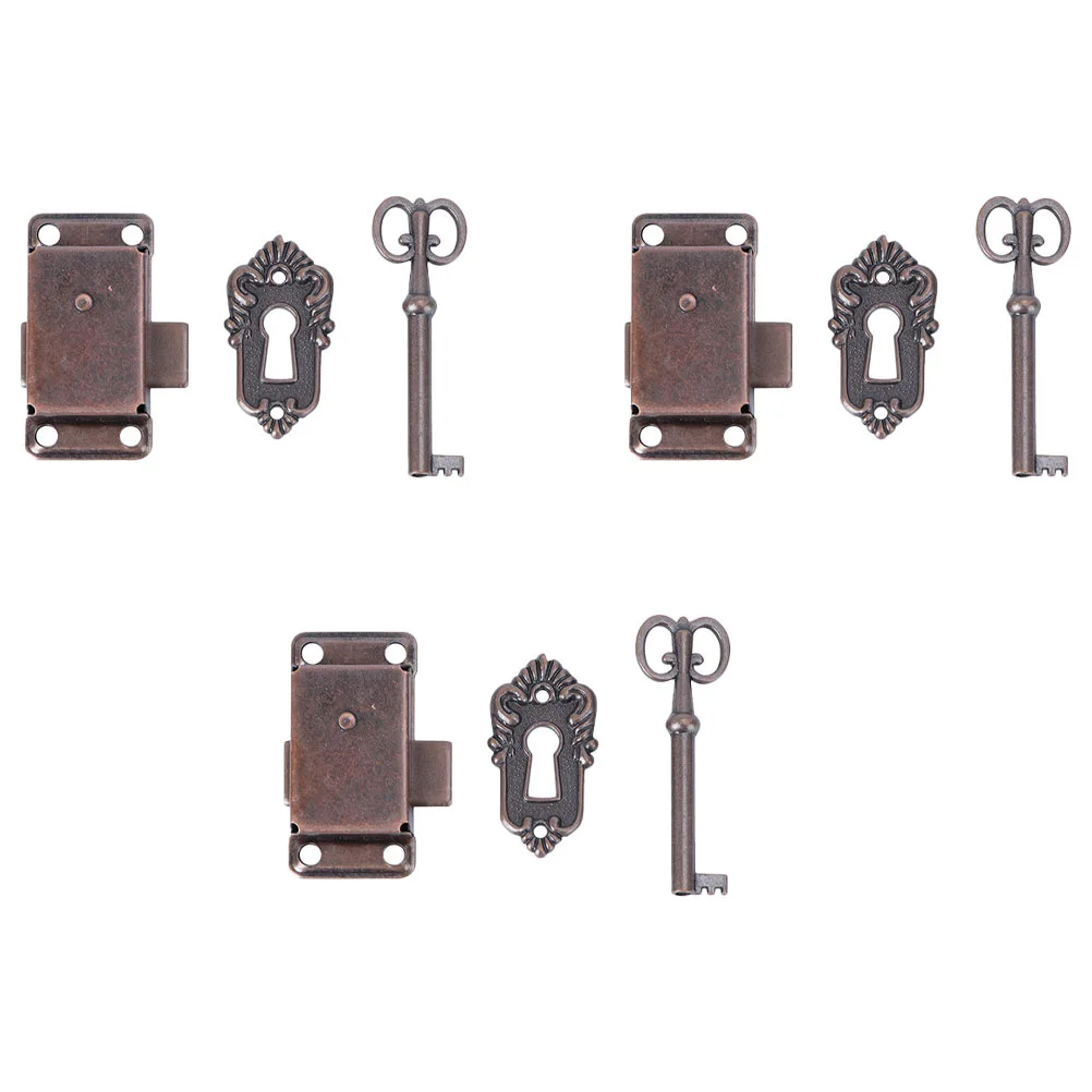 3pcs Jewelry Box Latches Vintage Box Packing Buckle Antique Wooden Gift Lock
