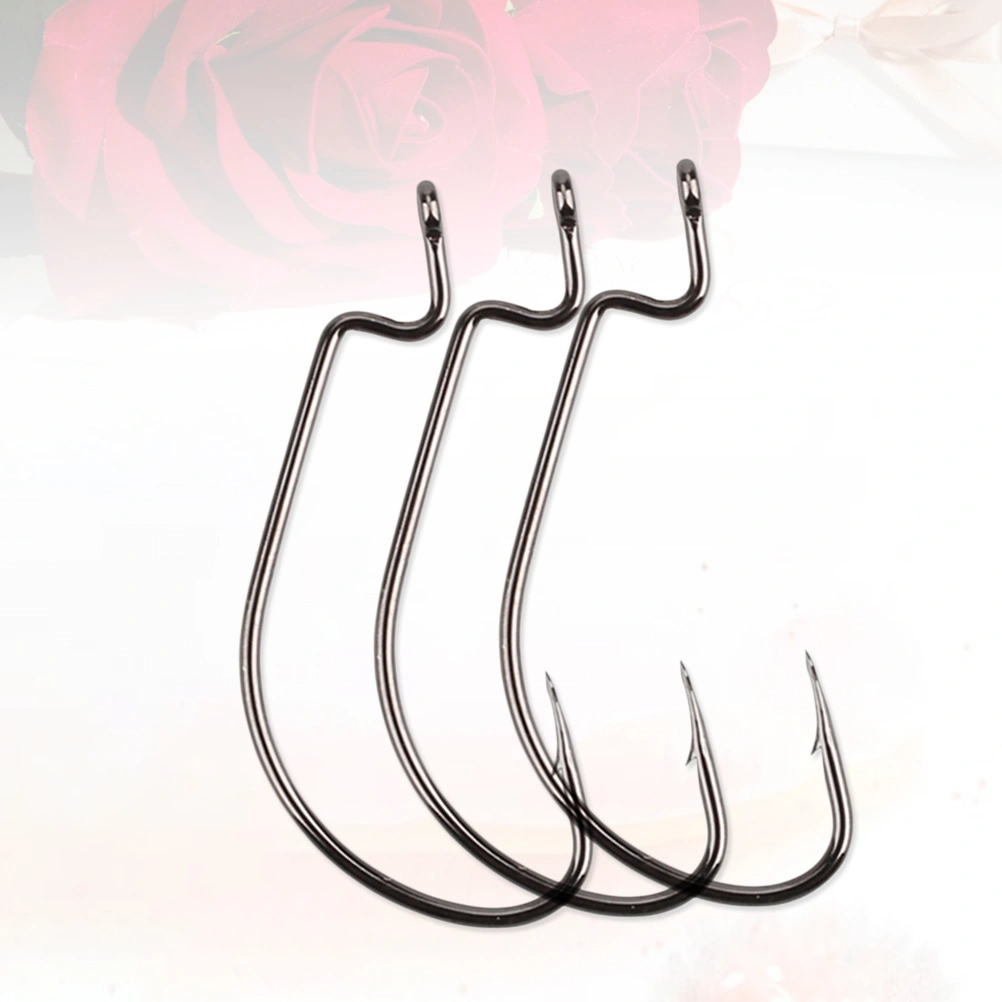 50pcs Long Wide Crank Fish Hook Sharpened Fishing Lead Fish Hooks Fishing Tackle (2)