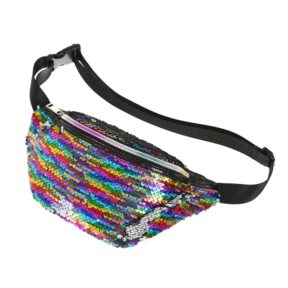 1PC Mermaid Fashion Multicolored Sequin Waist Pouch Mermaid Sequins Pockets Fashion Sports Shoulder Bag Slung Sequin Bag