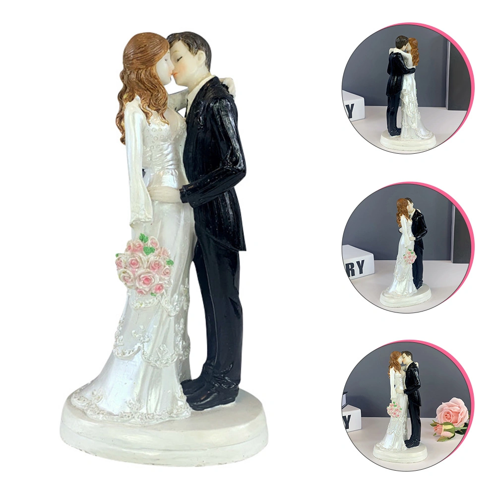 Wedding Bride Groom Statue Resin Couple Decor Valentine Couple Craft Ornament