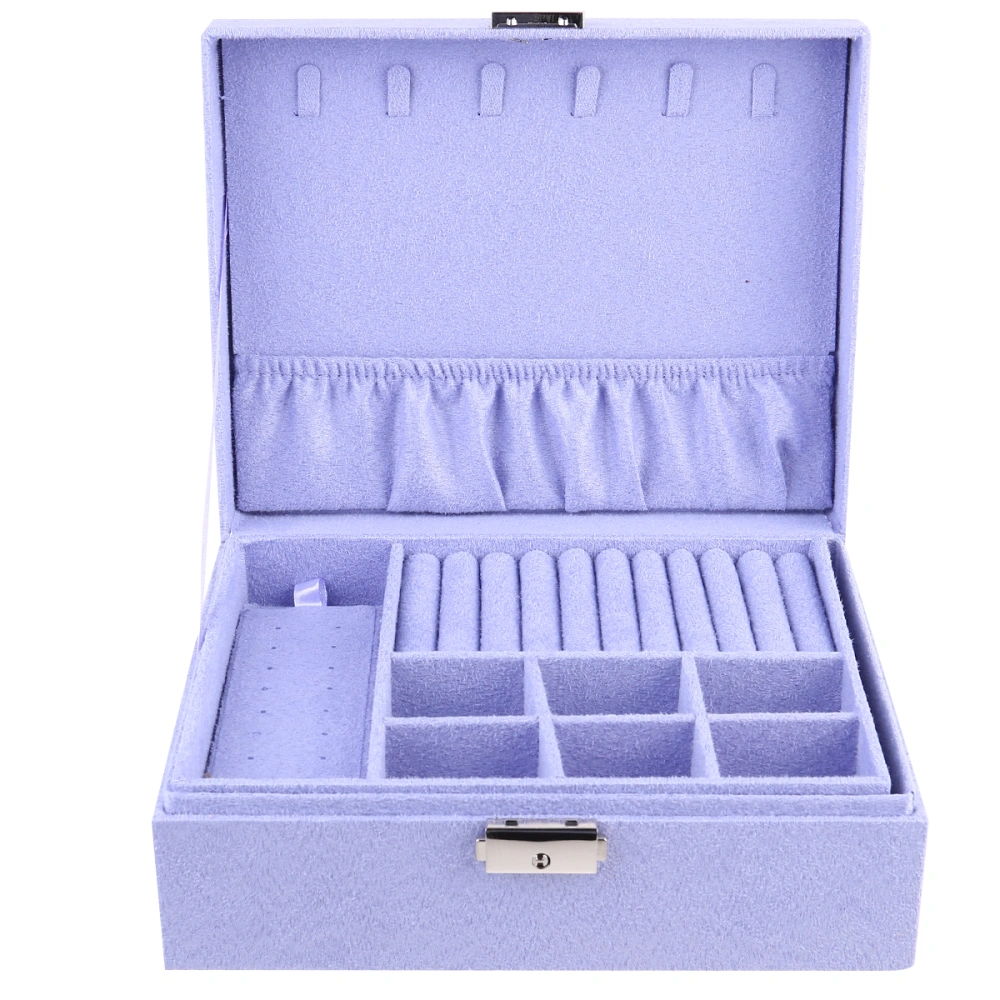 1Pc Jewelry Boxes Jewelry Packing Container Jewelry Organizer Case for Earrings Bracelets Necklaces(Light Purple)