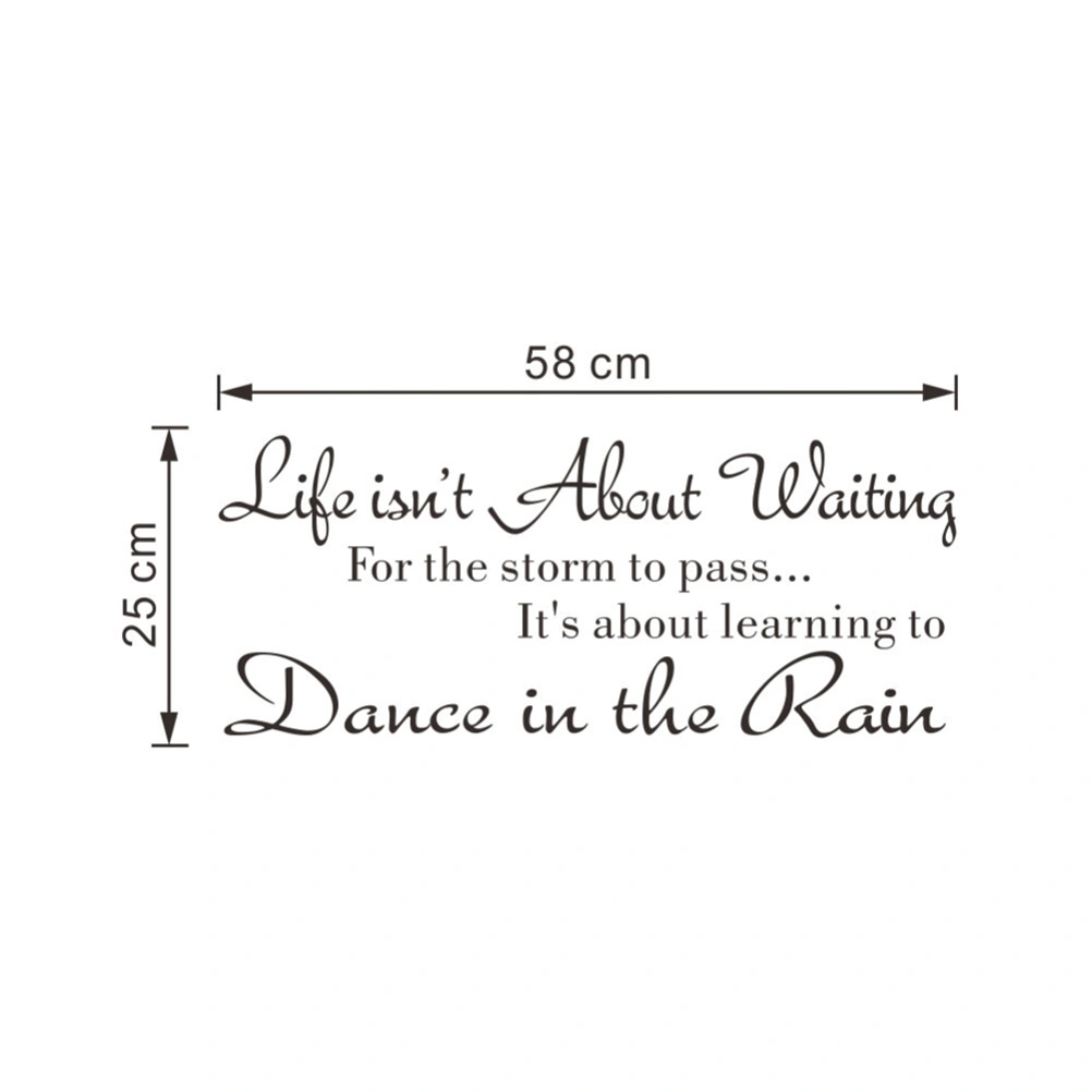Dance in the Rain Proverbs Removable Wall Stickers TV Background Home Decoration DIY Mural Decals