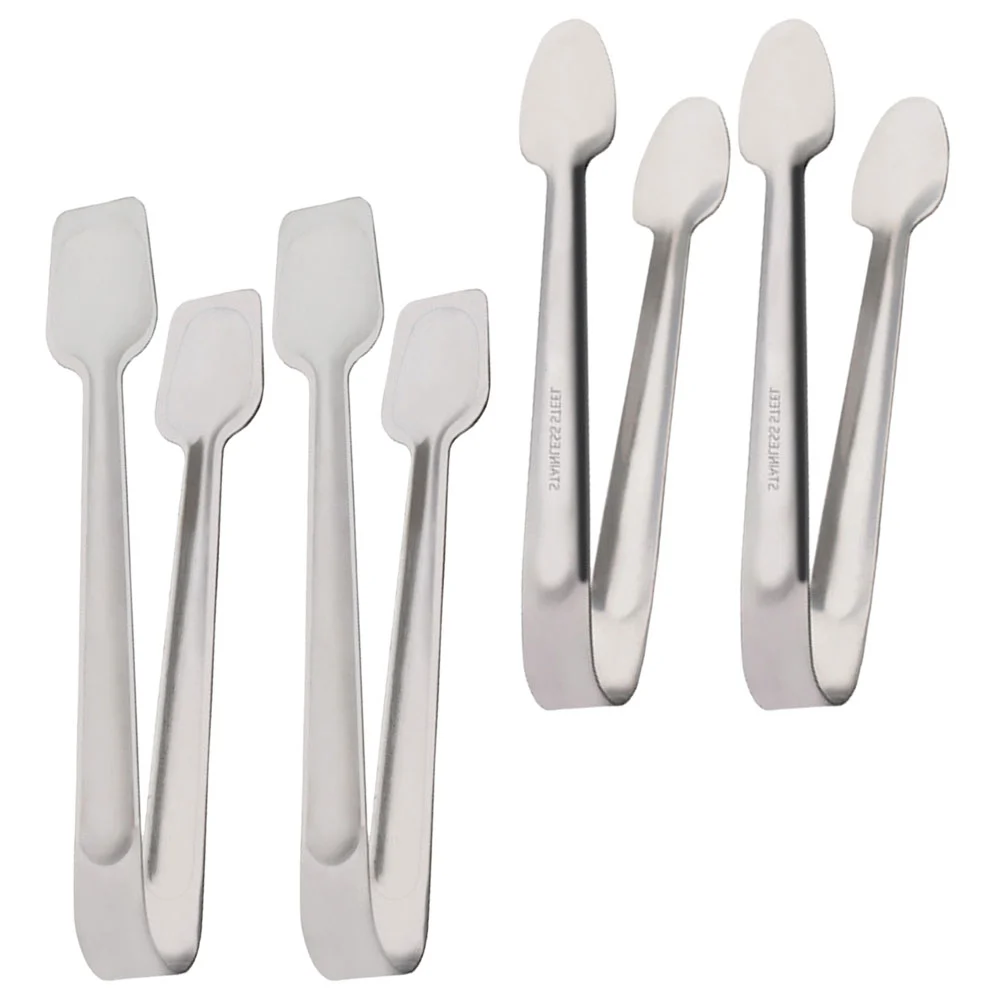 4pcs Multi-functional Food Tongs Stainless Steel Steak Tongs Grilling Cooking Tongs