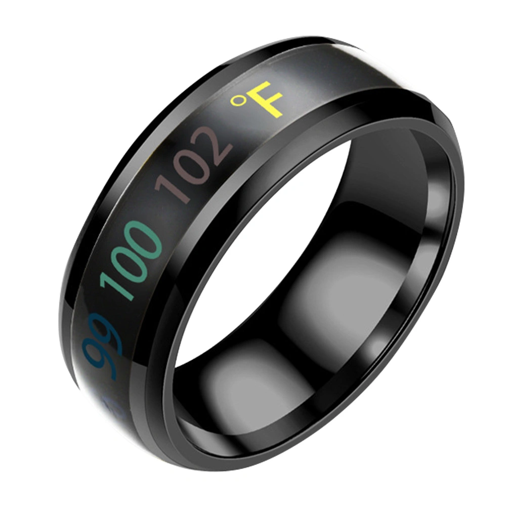 1Pc Fashion Ring Jewelry Intelligent Temperature Display Couple Ring (No.11)