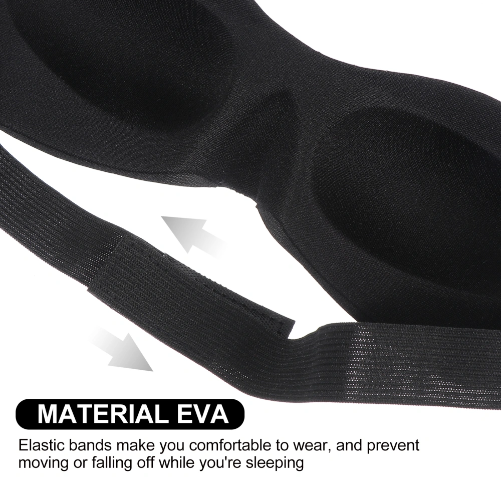 2Pcs Sleep Eye Masks Comfortable Blindfolds Shading Sleeping Eye Patches (Black)