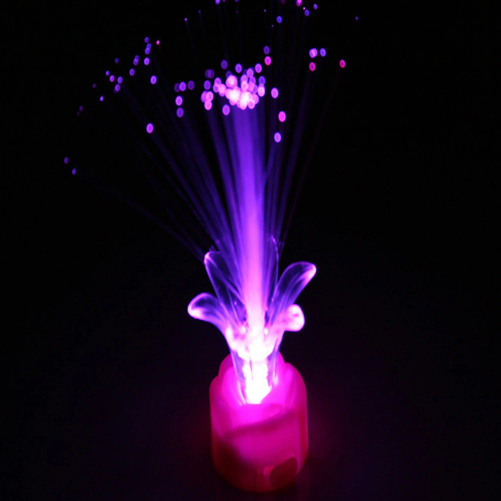 20 Pcs LED Rose Flower Fiber Light Colorful Fiber Optic LED Rose Lamp Wedding Centerpiece Night Light for Home Party (Random Color)